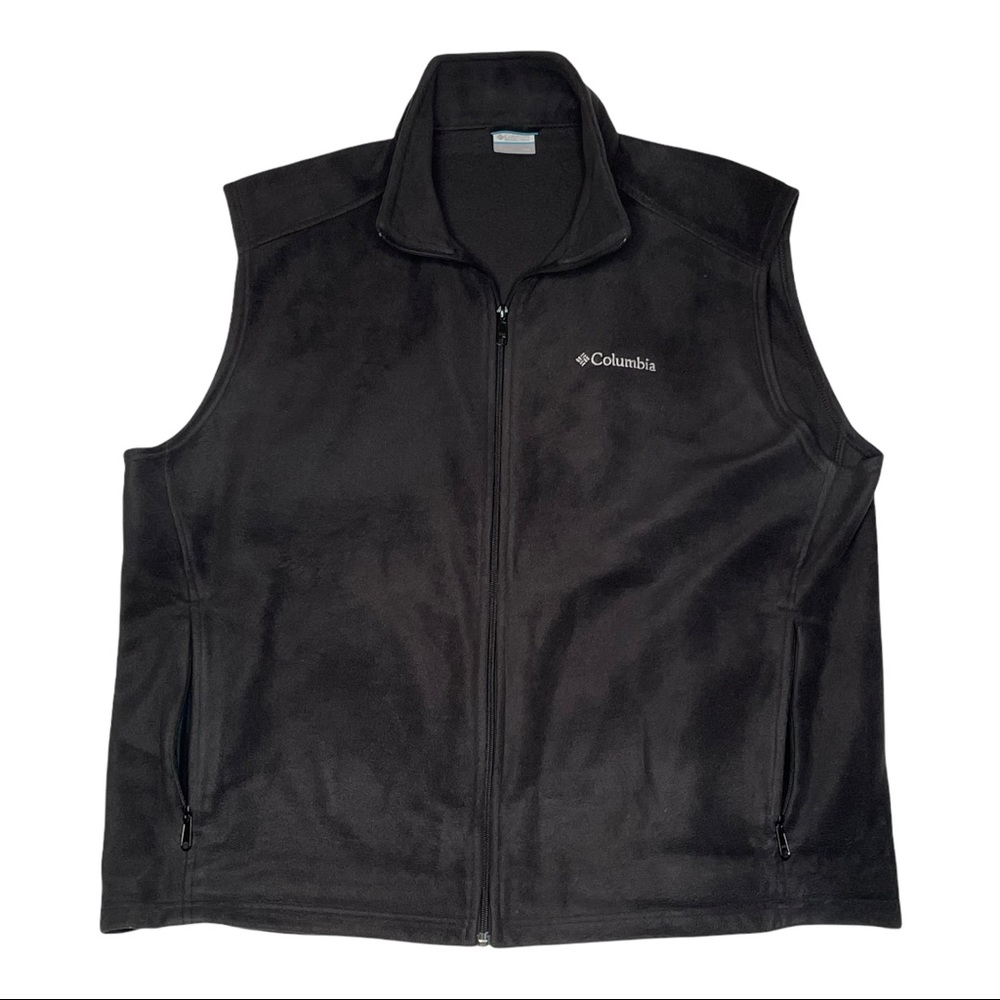 Columbia Fleece Vest Black Full Zip Men’s Size XXL 2XL